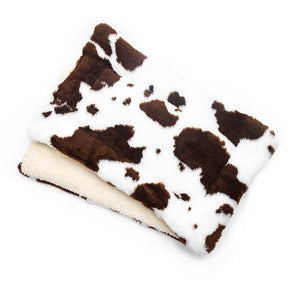 Chocolate Cow Plush Fur Fabric Flat Pet Bed - Daisy Roo's