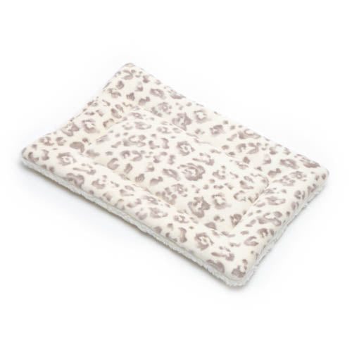 Cream Leopard Fleece Fabric Pet Bed